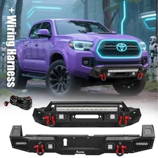 For 2024-2025 Tacoma Steel Front Rear Bumper Set New W/Winch Plate+LED Lights