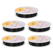 5pcs 0.5mm Elastic String Craft DIY Making Stretchy Cord Thread TPU, Black