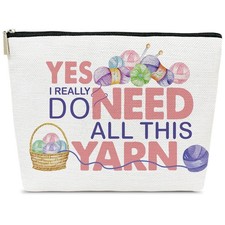 Crochet Gifts Makeup Bag, Gifts for Crocheters Knitting Lover, Yarn Bags for ...
