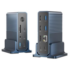 Docking Station 1 to 15 - Dual Monitors - USB-C/USB-A - Data Card - RJ-45 -Audio