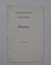 Verse English Poet Poetry Aylesford Review Frances Horovitz Signed Poems 1967