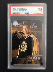 2003-04 Upper Deck Young Guns Hockey Rookie #204 Patrice Bergeron PSA 9 MINT