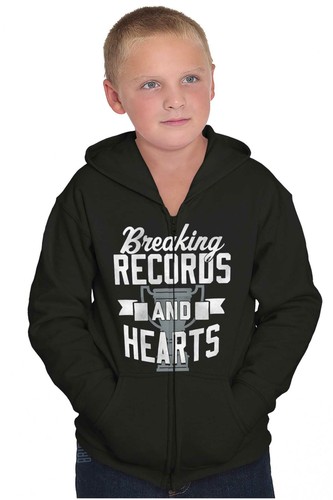 Cool Champion Breaking Records and Hearts Youth Zip Hoodie For Boys or Girls - Picture 4 of 8