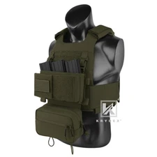 KRYDEX Low Vis Slick Molle Plate Carrier & Micro Fight Chassis Chest Rig Green