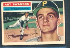 1956 Topps #204 ART SWANSON Pittsburgh Pirates RC ~ VG (dent)