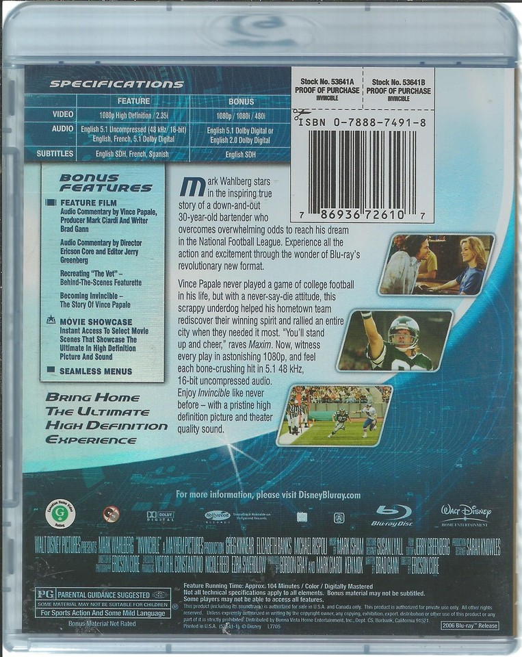 Invincible [Bluray] eBay