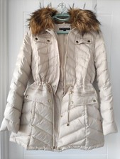 ❄️ Dawn Levy Hooded Down Coat With Drawstring & Removable Faux Fur Winter Nwot❄️