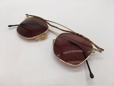 Sisley Sonnenbrille Damen Gold S7020 Vintage Logo Kanu 1980er Medium