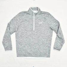 Under Armour Men's Pullover Sweatshirt Polyester Gray Size M Loose Coldgear