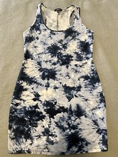 Tie-Dye body-con mini dress. Blues & white. Perfect for a night out or cocktail.