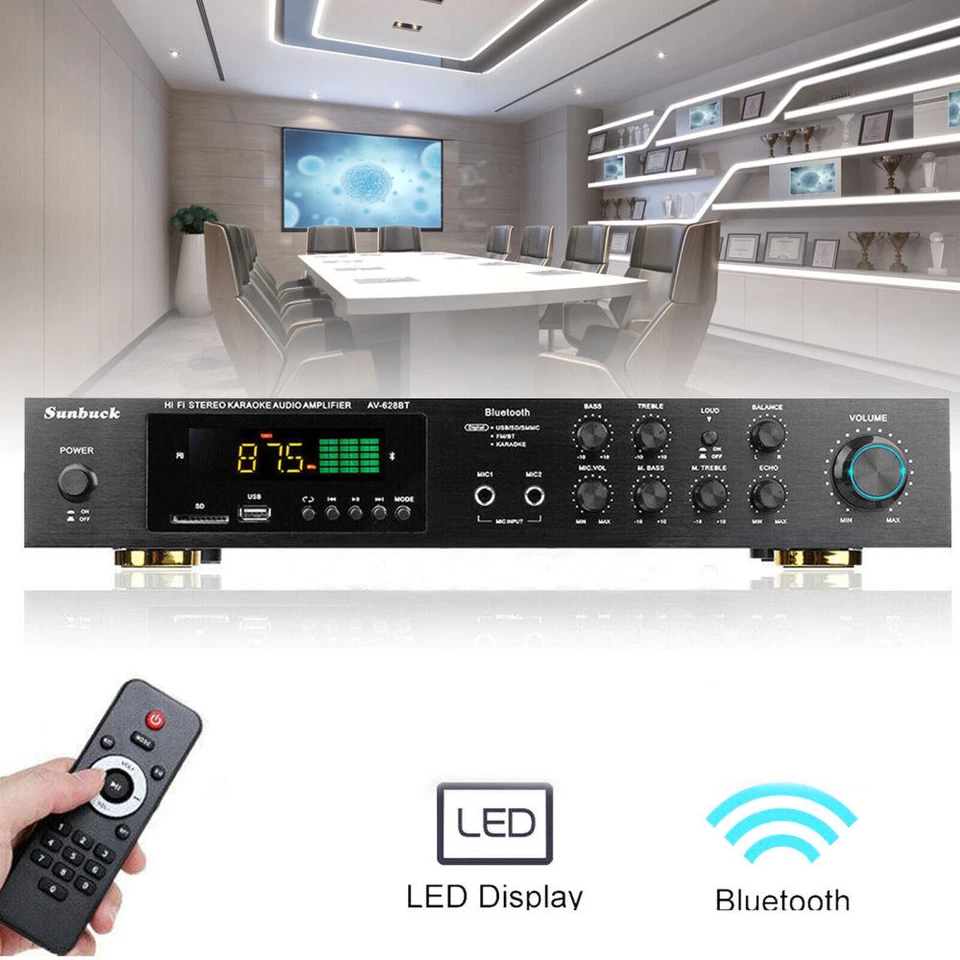 600W HiFi Digital Verstärker Bluetooth 5 Kanal Stereo Amplifier Vollverstärker - Bild 3 von 4