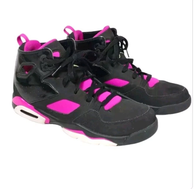 Zapatos de baloncesto Jordan Nike Flight Club 91 555333-028 negros fucsia niñas talla 9 años Foto 4 de 4