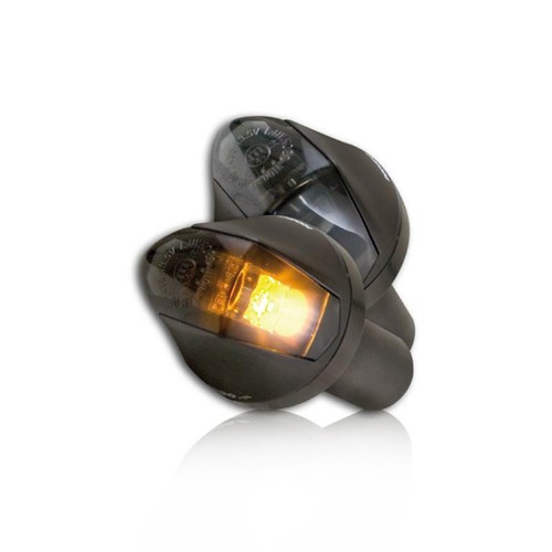 Clignotants d'extrémité de guidon universel moto en aluminium Knight noir teinté testé électroniquement - Photo 2 sur 4