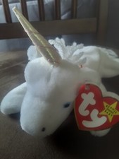 Ty 'Mystic' The Unicorn beanie baby - Iridescent horn - Retired, with tag errors