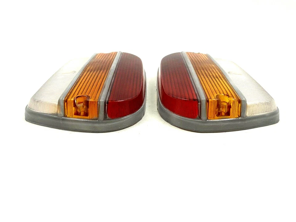 Juego de lentes de luz trasera izquierda y derecha Fiat 1500 borde plateado ¡NUEVO!!!! Juego #493-494 Foto 2 de 4