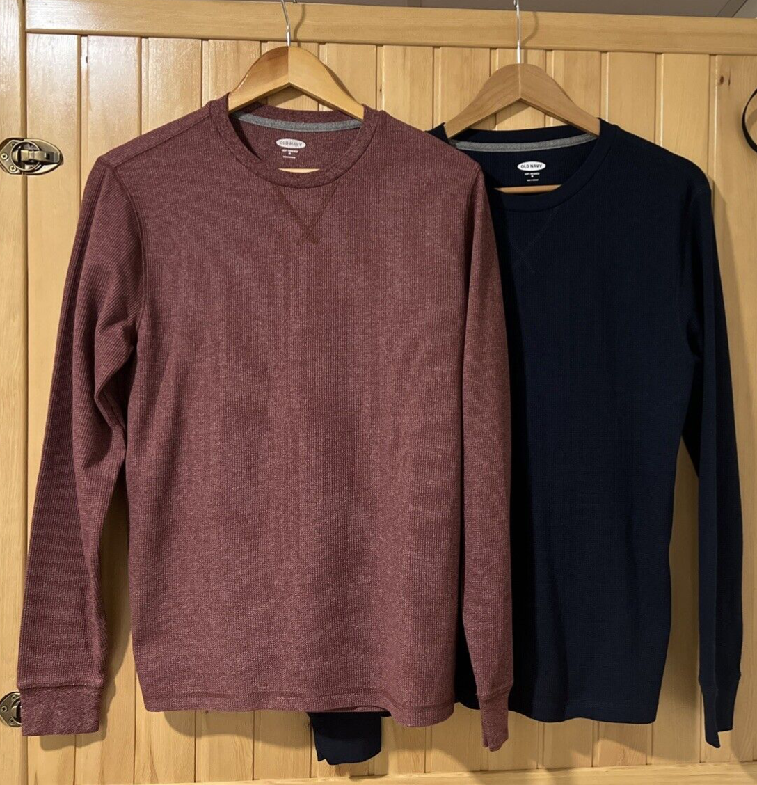 Old Navy 2 Pack Navy Red Waffle Crew Neck Tee Mens Size Med