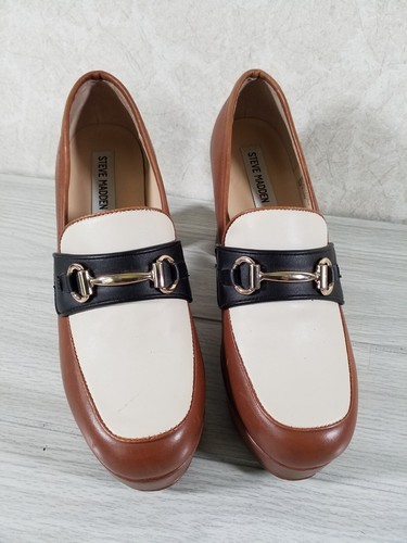 Mocasines de tacón Cenicienta STEVE MADDEN marrón plataforma punta de caballo 8 - Imagen 3 de 6