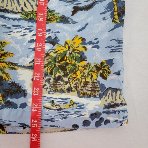 Old Navy Hawaiian Shirt Button Down Short Sleeve Blue Yellow Youth 14 - Picture 9 of 9