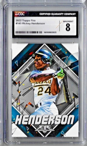 2022 Topps Fire Rickey Henderson CGC 8