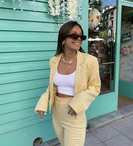 Primark Gelato Yellow Check Cropped 