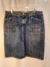 Gap Women's Jean Skirt Vintage Fall 2002 A Line Zipper Fly Y2K Midi Size 16