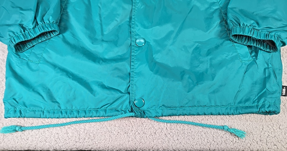 Vans Off The Wall Custom Classic Mens Small Windbreaker Snap Teal