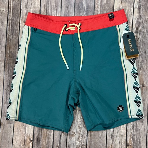 NEW Roark Passage Panel 17" Board Shorts Swim Hybrid 28x7 Mens Blue NWT