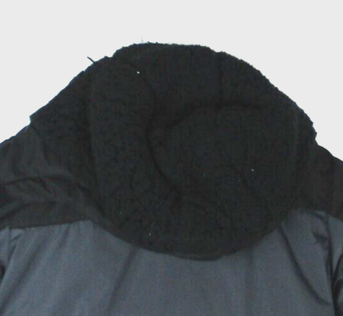 DKNY Cappotto Invernale Cappuccio Isolato Ecopelliccia Logo Doppia Chiusura Grigio Nero Taglia 2T - Foto 13 di 18