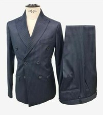 ABITO UOMO DOPPIOPETTO SLIM FIT IN TESSUTO STRECH GESSATO ANDREA DES