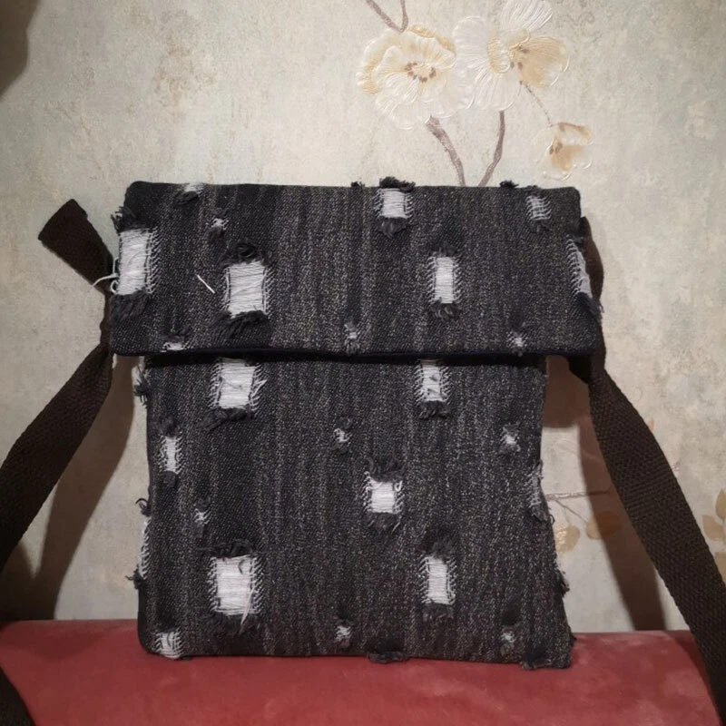 50cm Blue Jeans Denim Ripped Fabric Sewing Pants Jackets DIY Costume Materials - Image 4 of 4