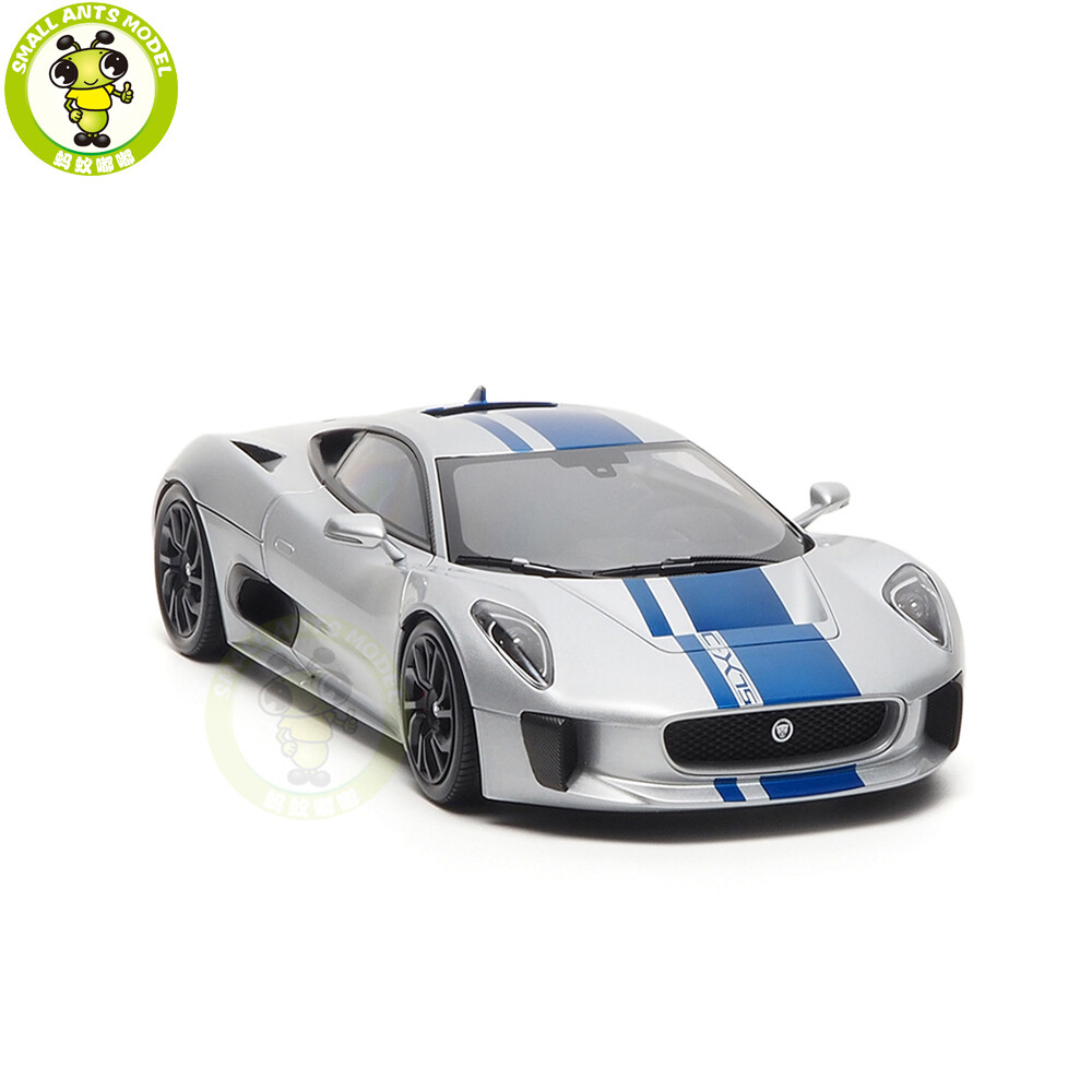 1/18 Almost Real Jaguar C-X75 Silver With Blue Stripes Diecast