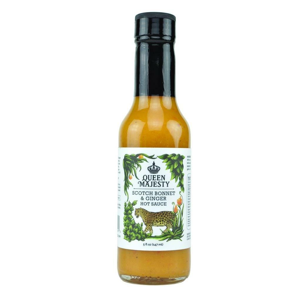 Queen Majesty Scotch Bonnet & Ginger Hot Sauce 147ml Spicy Pepper Condiment