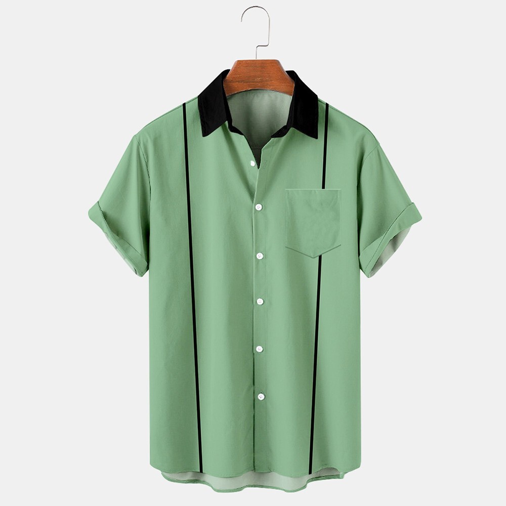 Stylish and Comfortable Plus Size Bowling Shirts for Men's Summer Look