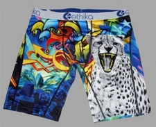Ethika Snow Leopard Abstract Pop Art High Rise Buildings Colorful Boxers Mn's XL
