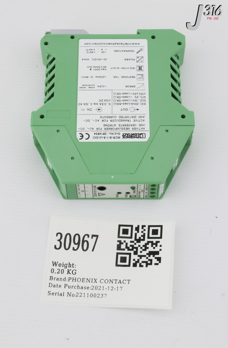 ボタン 30967 PHOENIX CONTACT CURRENT MEASURING TRANSDUCER (NEW) MCR-S-1-5
