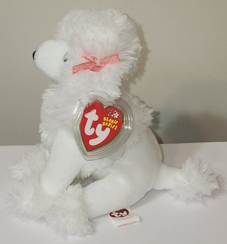 Juguete de peluche Ty Beanie Baby - L'AMORE the Poodle Dog (6 pulgadas) MWMTs - Imagen 3 de 11
