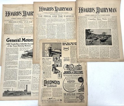 Hoard's Dairyman A Journal Devoted to Dairy Farming Lot of 5 - 1922 Newspapers