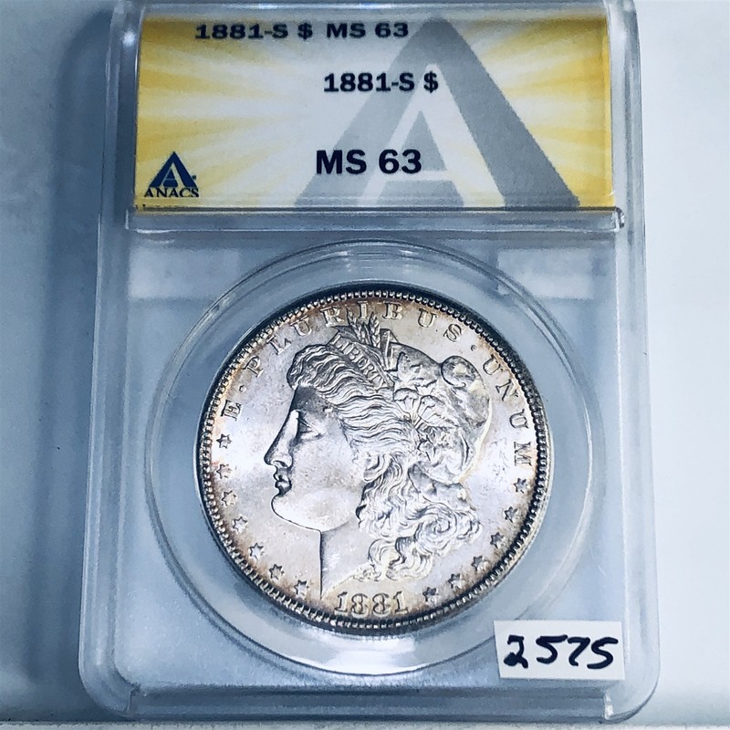 1881 S BU GEM MORGAN SILVER DOLLAR UNC MS 63 U.S. MINT RARE COIN 2575