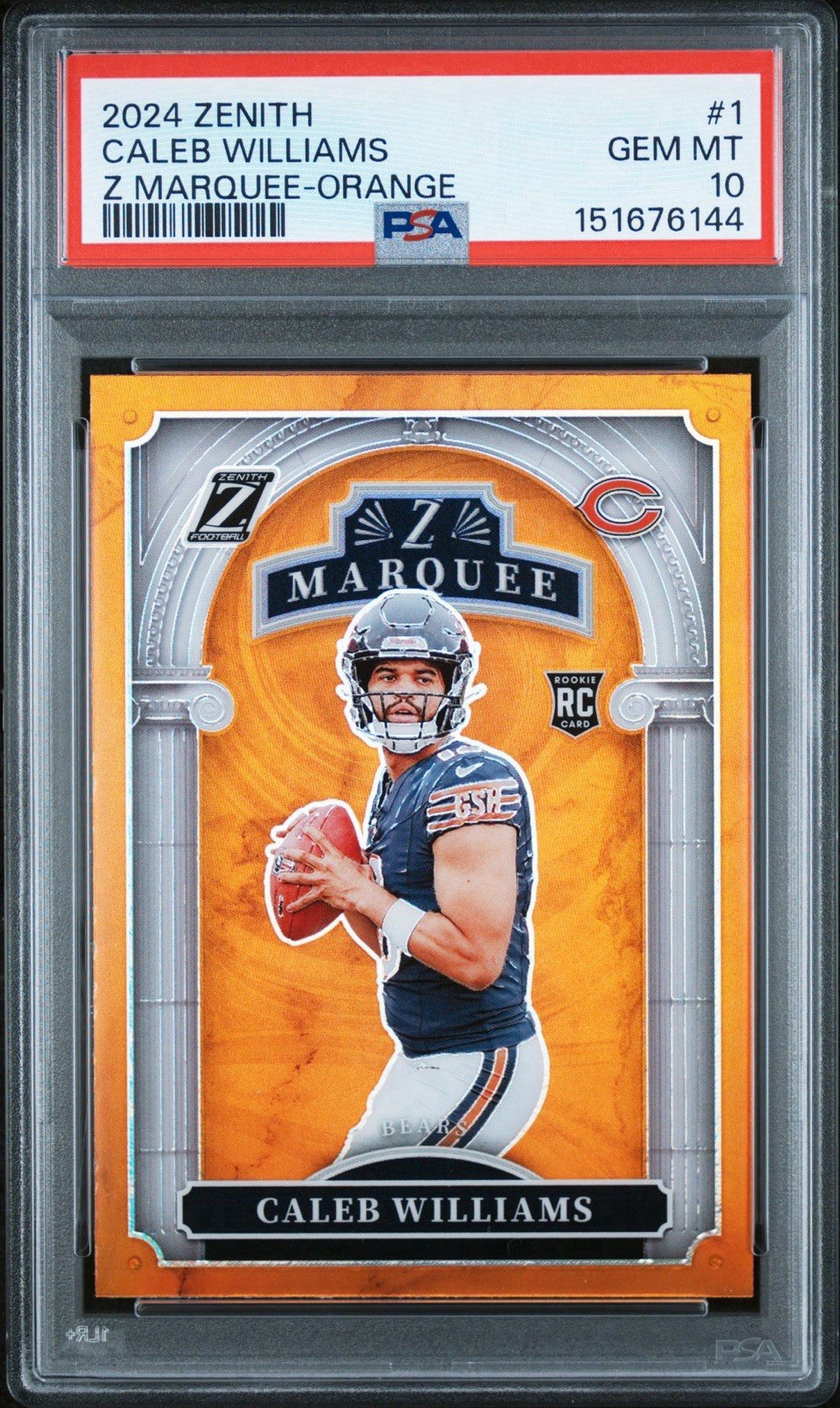Caleb Williams Panini Zenith Z Marquee #1 Orange