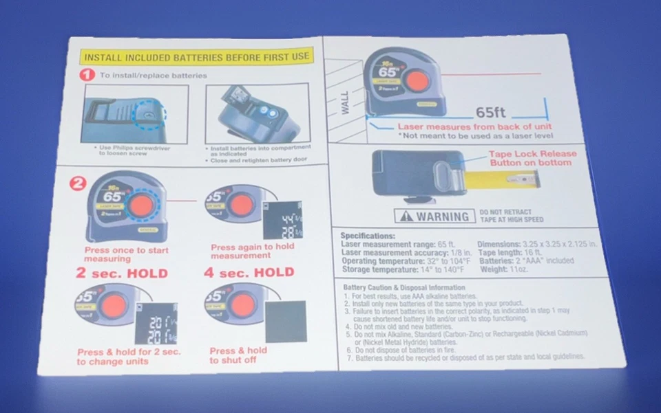 General Tools 65 Foot Laser Tape Measure with Digital Display - Image 4 of 4