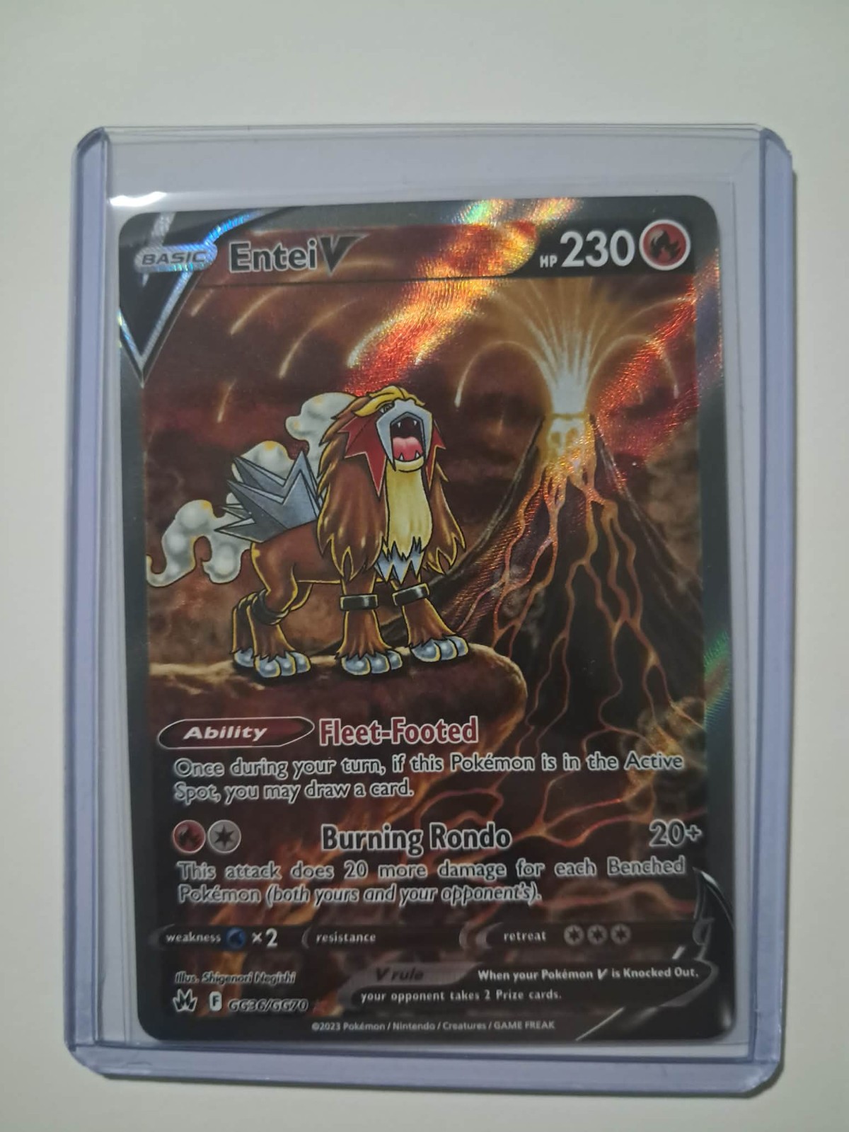 Pokemon Entei V Alternate Art GG36/GG70 Crown Zenith NM Condition