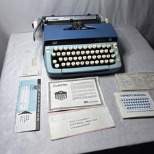 Excellent! 1960’s Smith-Corona Super Sterling Blue Typewriter 6MSE