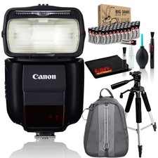 Canon Speedlite 430EX III-RT Intl Model with Tripod, Bag, and AA Batteries