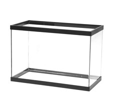 Aqueon Standard Glass Rectangle Aquarium Tank, 20 Gallon, Black Trim, Open-Glass