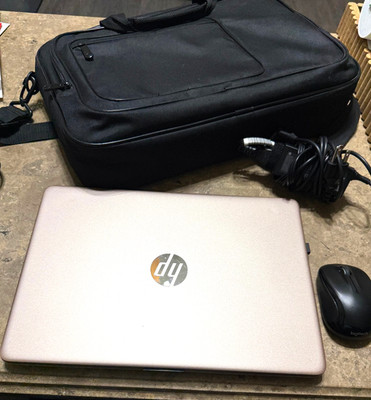 HP 14'' Rose Gold Laptop Intel Celeron, 4GB RAM, 128GB eMMC Perfect for College +