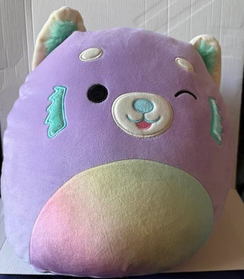 Squishmallows 12'' Lexis Purple Red Panda with Rainbow Belly Medium Plush