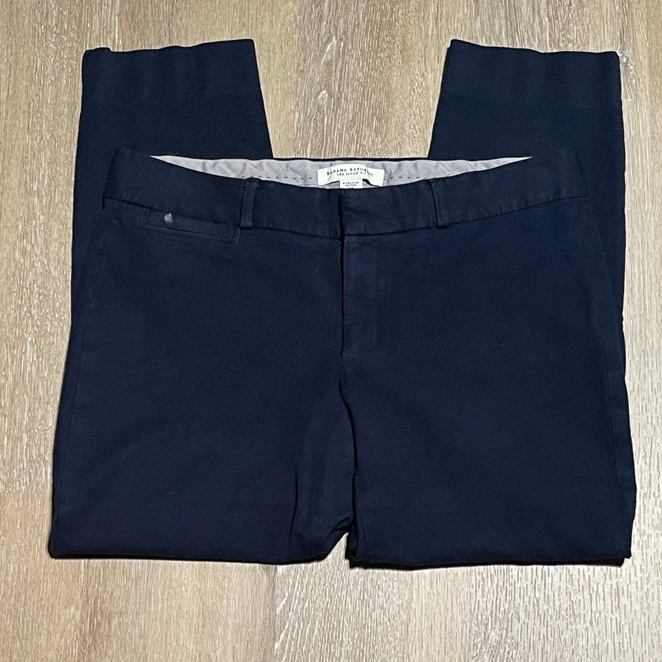 Banana Republic Sloan Fit Stretch Petite Navy Blue Ankle Pants Women's Size 8P - Image 2 of 4
