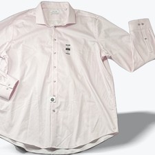 Calvin Klein Mens Infinite Wrinkle Free Dress Shirt Slim Tall 19 36/37 Pink NEW