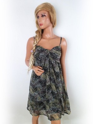 SISTERS POINT Damen A-Linien-Kleid Gr. M Ärmellos Knielang Herzausschnitt