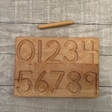 Wooden Counting Tracing Board Montessori Math Education Teacher Homeschool
